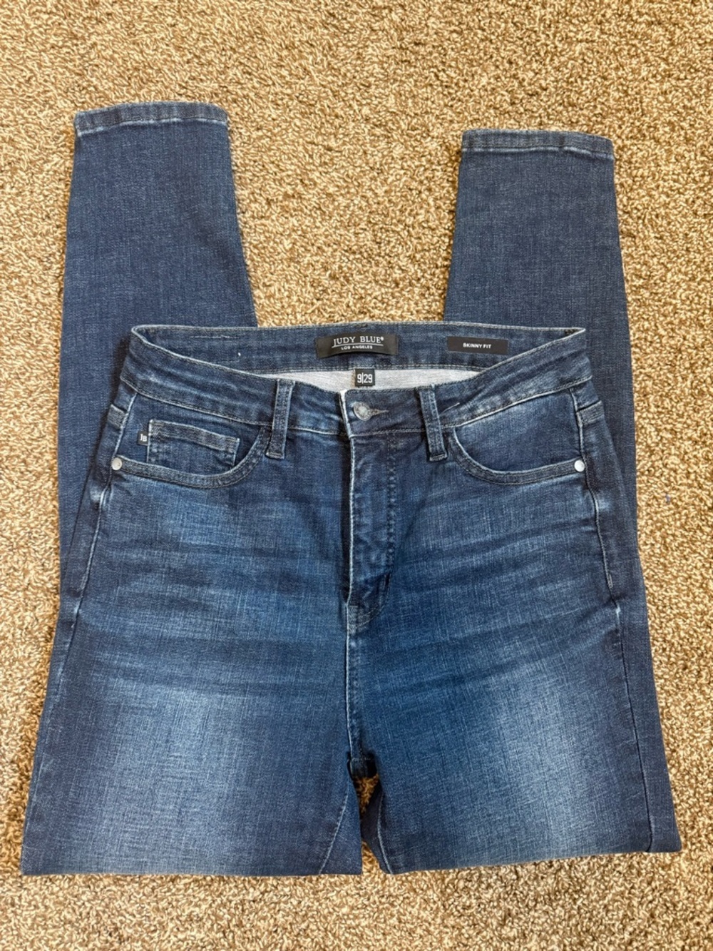Judy Blue Womens Skinny Fit 9/29  Dark Blue  Jeans stretch